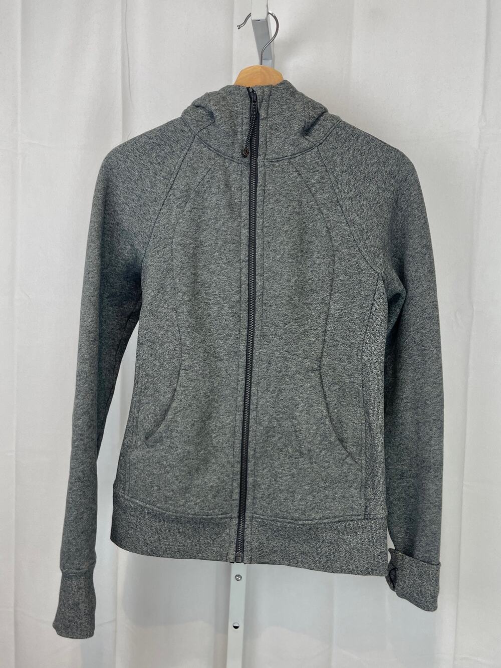 LULULEMON Scuba Full Zip Hoodie Light Cotton Fleece W4AFPS Sweatshirt Gray 4